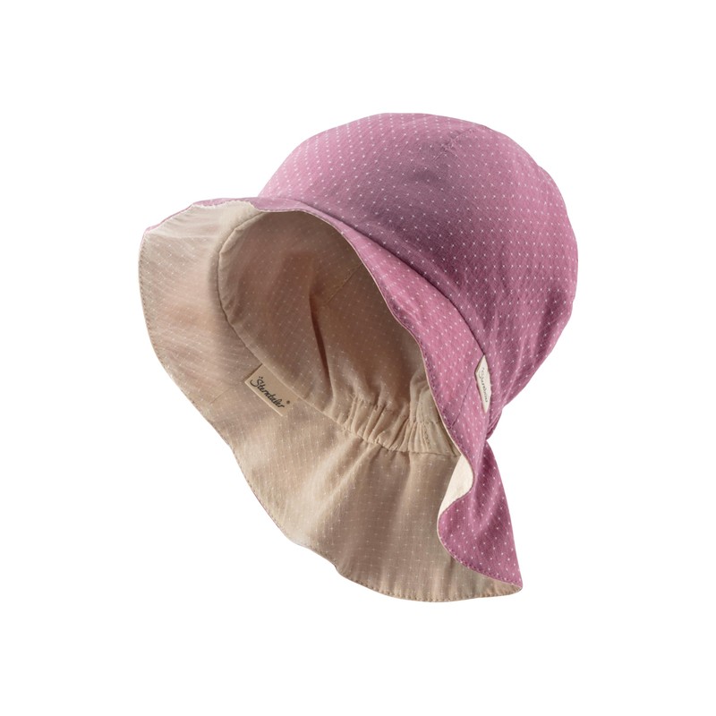 Sterntaler Girls' Children's Reversible Printed Sun Hat with Dots, beige,