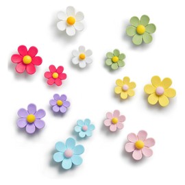 14 Pieces Flower Refrigerator Magnets, Magnetic Refrigerator, 3D Daisy Magnets, Colorful Refrigerator Magnets, Cabinet Accessories, Refrigerator Door Decoration