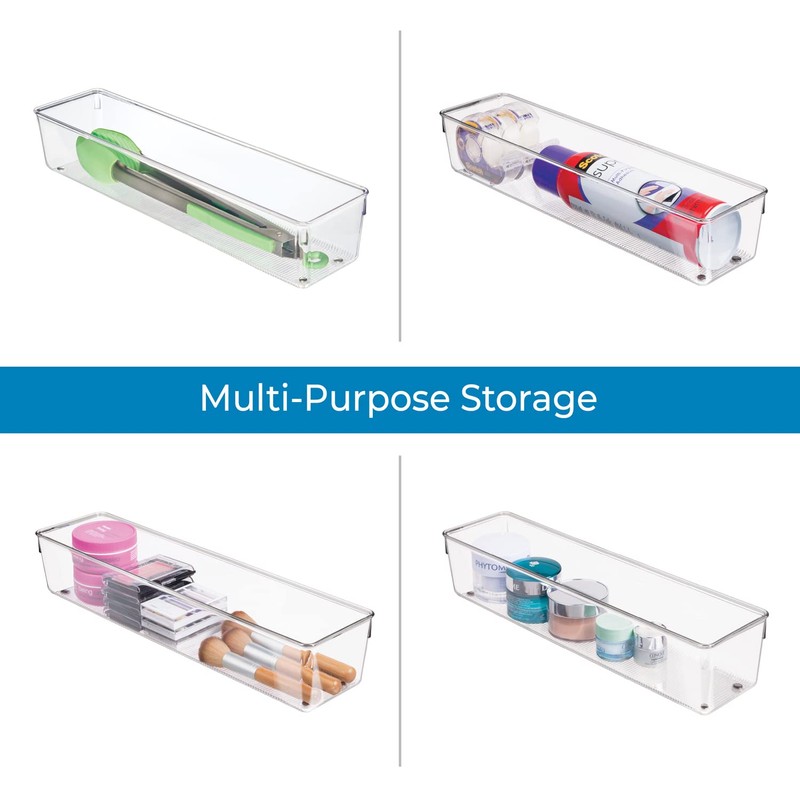 iDesign Recycled Plastic Drawer Organizer, Set of 2, The Linus