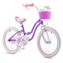 RoyalBaby Stargirl Kids Girls Bike Bicycle with Basket Kickstand 18 Inch Purple
