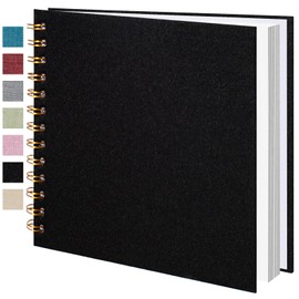 Jubilife Mini Scrapbook 17.5x17.5 CM Linen Photo Album Kraft White Pages Memory Book for Wedding, Baby, Family, Graduation, Travel & Vacation Memories