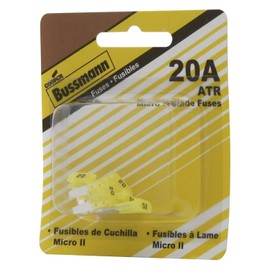 Bussmann BP/ATR-20-RP ATR Micro II Automotive Blade Fuse (2 Leg 20 Amp (Card)), 5 Pack
