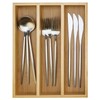 Hilislog Small Silverware Drawer Organizer Kitchen Utensils Bamboo Cutlery Tray