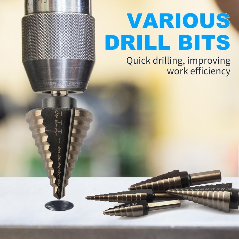 Rocaris 5 Pack Step Drill Bit & 5 Pack Countersink