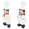 Resin Couple Chef Figurine Sculptures Statues Decor Kitchen Bar Cabinet