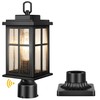 VIANIS Hardwired Dusk to Dawn Outdoor Post Light, Black Outdoor