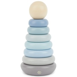 Bieco Stapelturm Baby Holz | 19 cm | Steckspiel ab 1 Jahr | Stapelringe Baby Holz | Holzturm Baby | Regenbogen Holzspielzeug ab 1 Jahr Baby Stapelturm Holz Stapelturm ab 1 Jahr Steckspiel Holz Baby