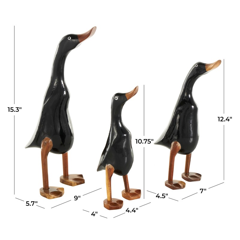 Deco 79 Wood Duck Decorative Sculpture Home Decor Statues with