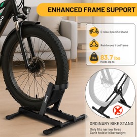 Bike Stand for E-Bike, Road & Mountain Bikes, Fits Up To 4" Fat Tire