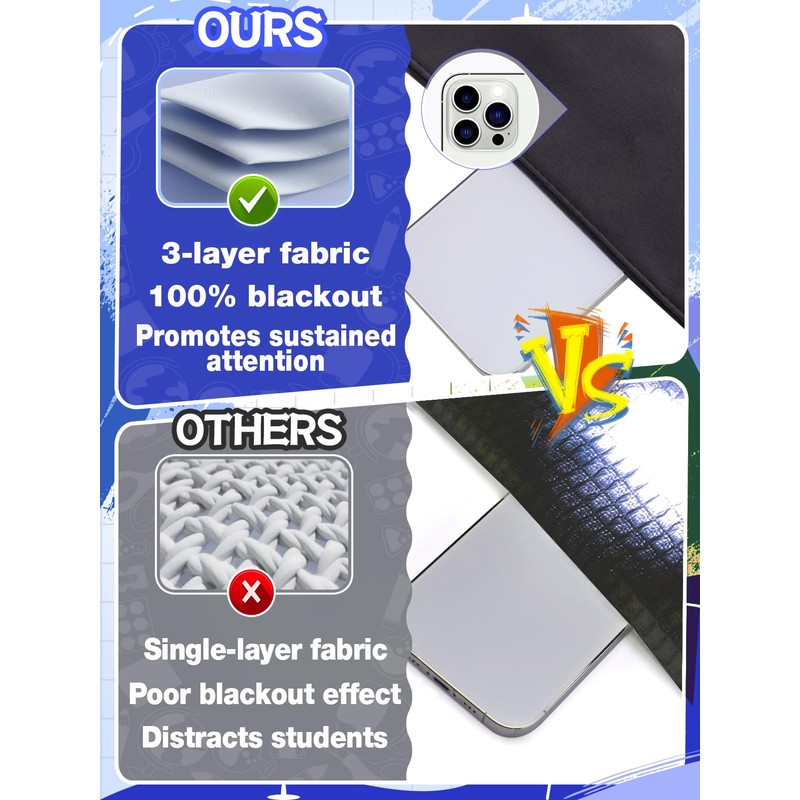 Classroom Door Window Blackout Cover - Blocking 100% Views &