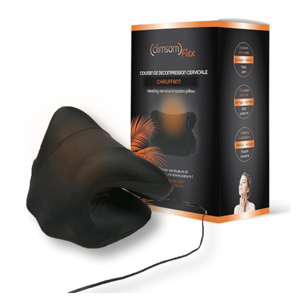 CLIMSOM - Heat Cushion for Neck Support, Removable and Integrated Heating Cover, 3 Temperature Levels, Includes USB Cable and Socket Adapter