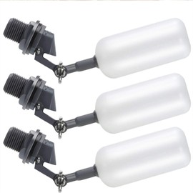 Blulu 3 Pcs Float Ball Valve, 1/2 Inch Automatic Fill Pool Float Valve with Adjustable Arm for Ponds, Livestock Water Trough, Water Tank Level Control, Aquariums, Aquaculture(Dark Gray)