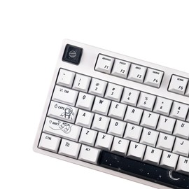 Space Man Keycap Cherry Profile 140 Keys White PBT Keycaps DYE Sublimation ANSI Layout with ISO Enter for Outemu Gateron Kailh Cherry MX Switches Mechanical Keyboard