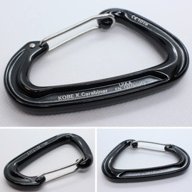 Carabiner Specialty Store Kobe Kiraru 22 kN International Mountain Federation (UIAA) Standard CE, EN Certified, Breaking Strength, Approx. 466.3 lbs (2,200 kg), Domestic Tested, Aluminum Material,