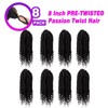 BILEAF 8 Inch Passion Twist Hair 8 Packs Pre-twisted Passion