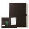 Genuine Leather Binder A4 Leather Cowhide Leather Business [Dark Brown]