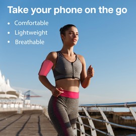 MMOBIEL Phone Holder for Running Stretchable - Size S - Armband up to 8 inches Arm Circumference - Sports Armband for Running, Cycling and Other Sports for All Phones – Pink