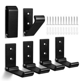 6 Pcs Folding Coat Hooks Black Folding Wall Hook, Coat Hooks Wall Mounted Aluminum Alloy Wall Hook with Screws Set for Hanging Coats, Bags, Hat, Towel, Keys (Black)