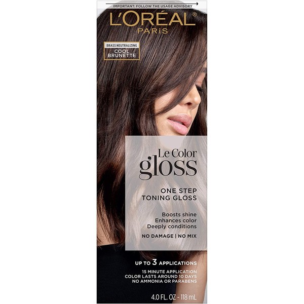 L'Oreal Paris One Step Toning Hair Gloss, In-Shower At Home Use, Boosts Shine, Enhances Color, Conditioning, Brass Neutralizing, No Damage, No Mix, Ammonia free, Paraben free