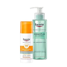 Kit Eucerin DermoPure Gel Limpiador Facial, 200 ml  Eucerin Sun Oil Control Fps 50 Tono Medio 50Ml                                                    