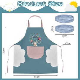 QINERSAW Set of 2 Women's Aprons Waterproof Kitchen Apron Women's Cooking Apron Women's Baking Apron for Kitchen Restaurant Cafe Women Style