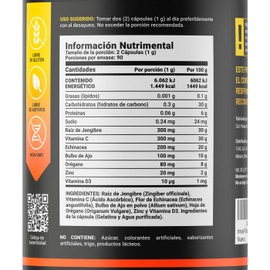 Inmune Complex 180 Cápsulas. Ingredientes naturales. Vitamina C, D3, Zinc, Echinacea, Oregano, Ajo y Jengibre. Immune Complex B Life. (180 Cápsulas)