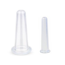 Zenarao 2Pcs Clear Facial Cupping Set Silicone Massage Cups Vacuum Cupping Cups for Face and Eye Cupping Massage Cups Facial Cupping Sets Facial Care, Anti Aging Beauty Tool