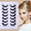 SQYlashes Fluffy False Eyelashes Cat Eye Wispy 3D Faux Mink