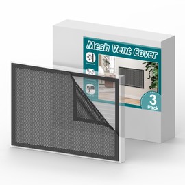 Daisypower Mesh Vent Covers,3 PCS Mesh AC Vent Deflectors for Improving Comfort & Quiet by Distributing Airflow from Grille,Cuttable AC Vent Cover for Home Ceiling,Wall Grille Vent 10 X 14in (Black)