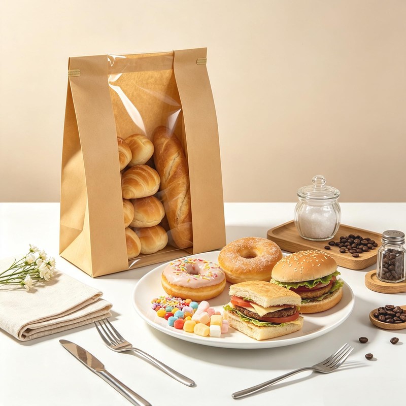 220 Pcs Paper Bread Bags with Tin Tie Tab, Includes