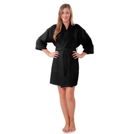 Turquaz Lightweight Short Robes For Women Waffle Kimono Bathrobe - Soft, Fast-Drying, Long-Lasting Cotton Blend