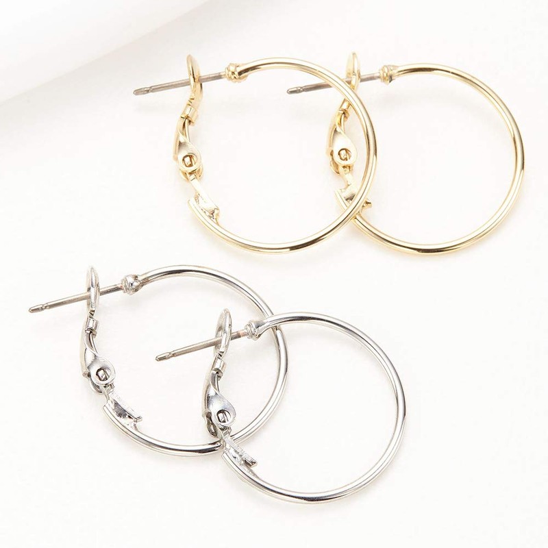 Alive Titanium Post Nickel Free Hypoallergenic Hoop Ring, Metal, Medium,