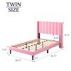 Gruwans Twin Size Bed Frames with Wingback Headboard Easy Assemnly