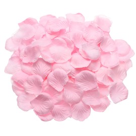 uxcell 1000 Pcs Silk Fake Flower Petals for Wedding, Artificial Rose Petals Bulk for Wedding Confetti Scatter Valentine's Day Proposal Flower Petals Decoration (Light Pink)