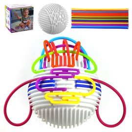 Fidget Toys Sensory Activity Ball Toys for Kids ,16 Pcs of Rubber Ropes for Stress Relief,Autism ADHD Activity Board for Anxiety, Kids 3+ Adults