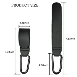 YEMCHI 5 Pack Baby Stroller Hooks Clip for Hanging, Universal Stroller Clips Accessories,Mommy Hook for Diaper Bag, Shopping Cart, Purse, Backpack, Holder Adjustable PU Leather Hanger Clips