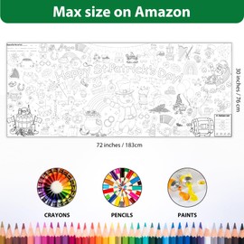 St. Patrick’s Day Coloring Tablecloth, 72×30 Inch Paper Table Cover, DIY Poster Craft Activity for Party Decorations