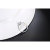 Engagement ring with zircon Stainless-Steel Cubic-Zirconia (Silver, 6#)