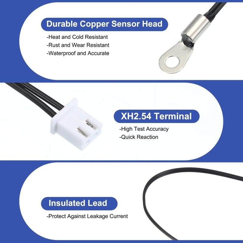 PATIKIL 10K NTC Temperature Sensor, 2 Pcs 40 Inch 1%