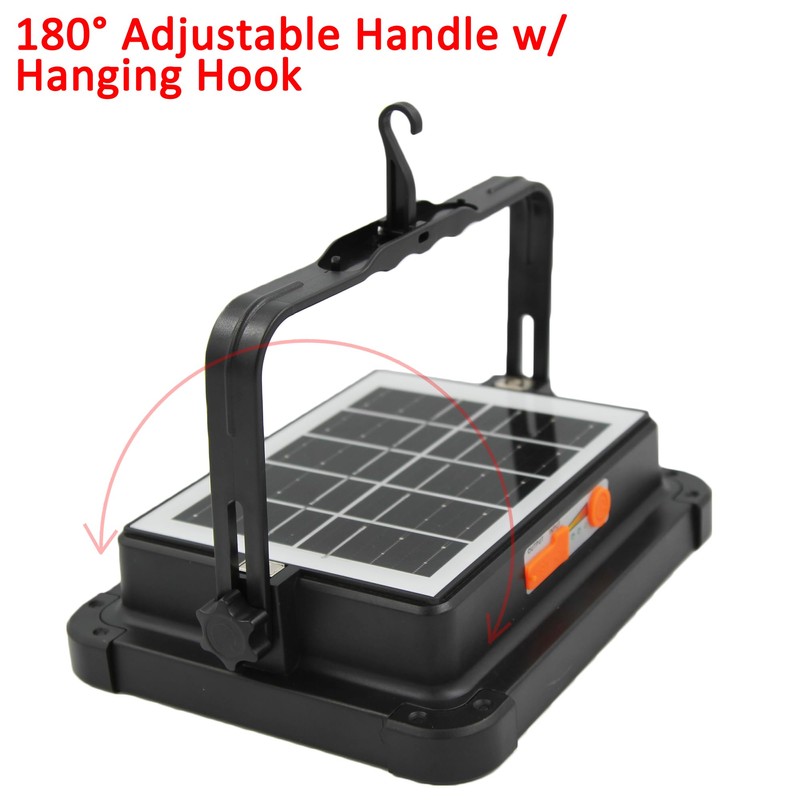Wideskall 100W Portable Rechargable Solar Panel LED Work Light with