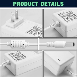 Facmogu - Adaptador de fuente de alimentación de 12 V 3 A, CA 100-240 V a CC 12 voltios, adaptador de fuente de alimentación de 36 W con conector de barril de CA a CC 5.5 x 2.5 mm y 5.5 x 2.1 mm,