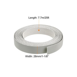 uxcell Edge Banding, 1-1/8 Inch x 25ft Pre-Glued Veneer Edging Iron-on Flexible Edge Banding for Cabinet Repair Furniture Restoration, Gray