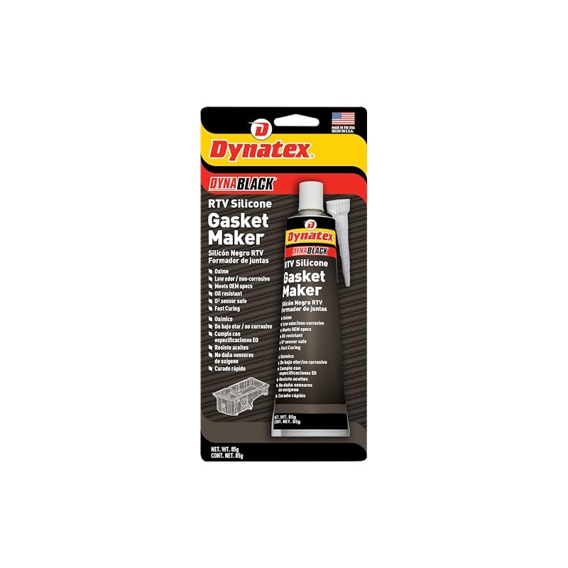 Dynatex 143355 DynaBlack RTV Silicone Gasket Maker, 85g Tube -