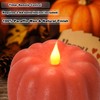 Leorate Fall Decor Pumpkin Flameless Candles - Battery Powered LED