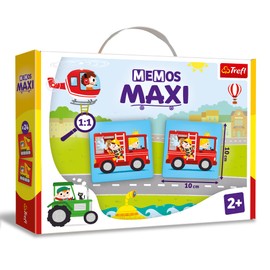 Trefl - Memos Maxi Vehicles - Educational Game for the Little Ones, Find Picture Pairs, Large Elements and Thick Cardboard, Classic Memory Game for Children from 2 Years