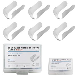 Bandas dentales de matriz anteriores de metal para restauración de dientes delanteros, materiales de restauración de dientes delanteros, 30 unidades, grosor 30 μm, M8 2.0(DMB2002 pequeño)