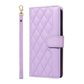 ILING Case for OPPO Find X5 Lite 5G, Elegant Luxurious Women's Wallet PU Leather Shockproof Flip Folio Cover with RFID Blocking, Card Slots, Kickstand, Wrist Strap (Purple)