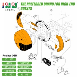 10L0L Golf Cart Brake Repair Kit Compatible with Club Car DS 1981-1994, Club Car Brake Drums & Brake Pads & Brake Shoes Spring Kit Replace OEM# 1011137,1011463, 1011464, 1011466