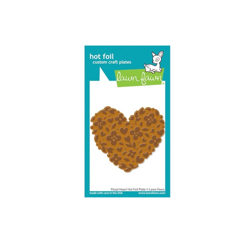 Lawn Fawn LF3620 Floral Heart Hot Foil Plate Hot Foil