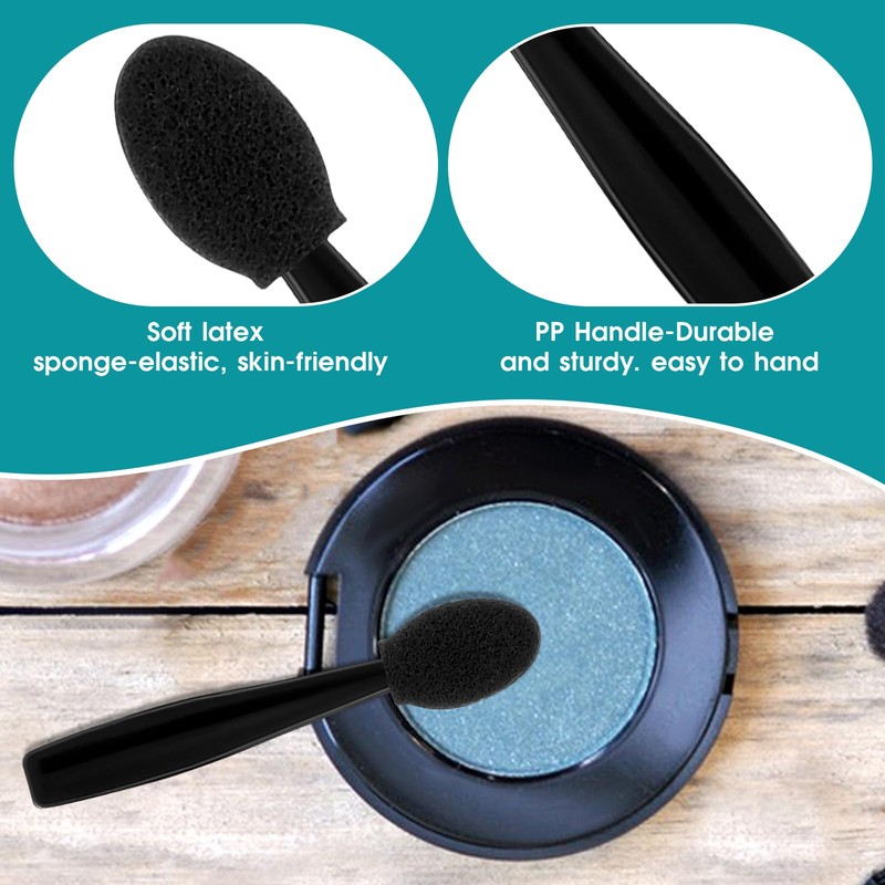 50 Pcs Eyeshadow Applicators, 1.9" Reusable Short Handle Dual Sided